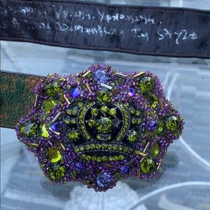 Handmade leather studded bling belt